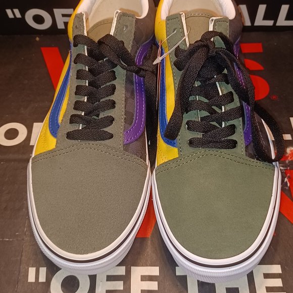 Vans Men's 9/Women's 10.5 Old Skool (OTW Rally) Checkerboard/Multi/Lichen Green - Picture 9 of 12